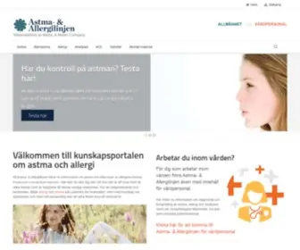 Astmaochallergilinjen.se(Kunskapsportalen om astma och allergi) Screenshot