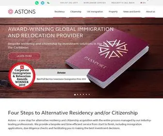 Astons.com(Global Investment Immigration Firm) Screenshot