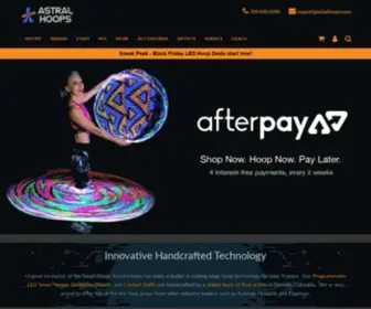 Astralhoops.com(LED Hoops that Melt Minds) Screenshot