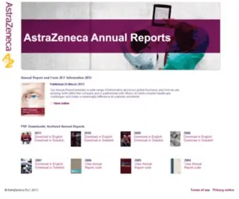 Astrazeneca-Annualreports.com(Astra Zeneca Annual Reports) Screenshot