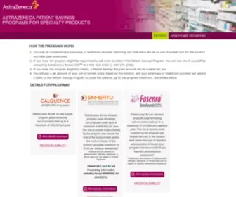 Astrazenecaspecialtysavings.com(AstraZeneca Specialty Savings Programs for Patients) Screenshot