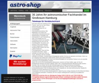 Astro-Shop.com(32 Jahre Ihr astronomischer Fachhandel im Großraum Hamburg) Screenshot