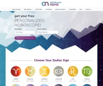 Astrologynova.com(Get your Free Personalized Horoscope) Screenshot