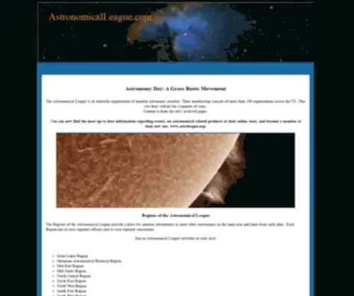 Astronomicalleague.com(Astronomical League) Screenshot