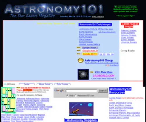 Astronomy101.com(Astronomy 101) Screenshot