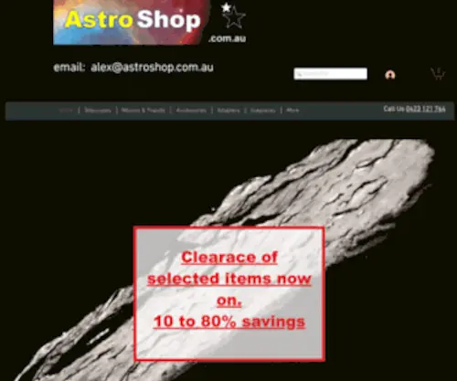 Astroshop.com.au(Telescopes and Astronomy accessories Australia) Screenshot