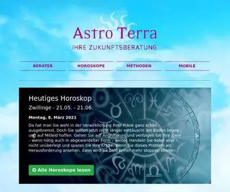 Astroterra.ch(Kartenlegen, Wahrsagen Tarot. Glück für die Zukunft mit Astroterra) Screenshot
