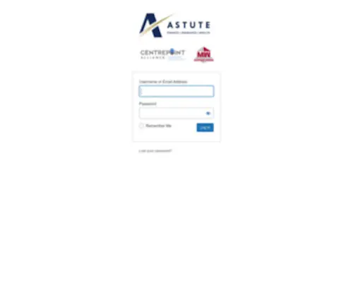 Astute-Online.com.au(Log In ‹ Astute Member Centre) Screenshot