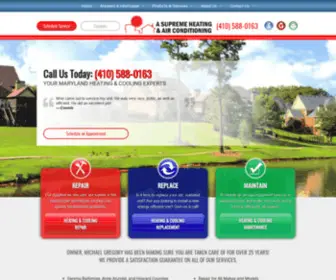 Asupremeheatair.com(AC Repair Glen Burnie MD) Screenshot