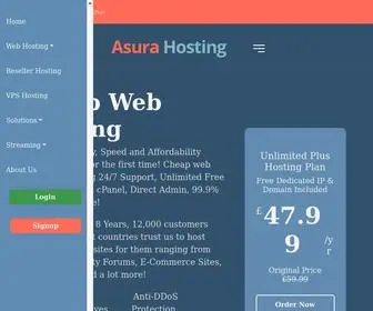 Asurahosting.co.uk($1 Web Hosting) Screenshot