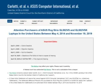 Asuslaptopsettlement.com(ASUS Settlement) Screenshot