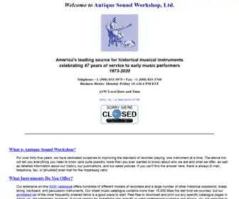 ASWLTD.com(ANTIQUE SOUND WORKSHOP) Screenshot