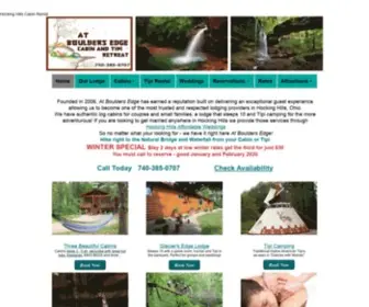 Atbouldersedge.com(Hocking Hills Cabin Rentals & Tipi (Teepee) Camping) Screenshot