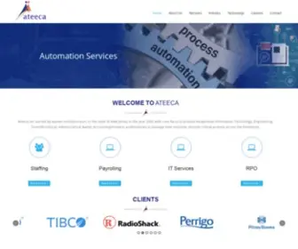 Ateeca.com(Enabling organizations to achieve their full potential through reliable Staffing and IT Consulting Services) Screenshot