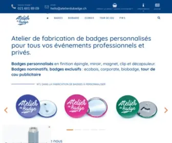 Atelierdubadge.ch(Badges personnalisés de qualité suisse) Screenshot