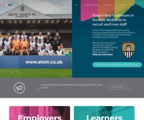 Atem.co.uk(Access Training East Midlands) Screenshot