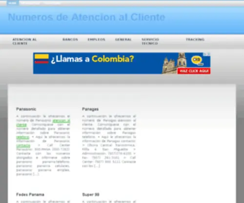 Atencionalcliente.com.pa(Numeros de Telefono) Screenshot