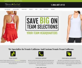 Atennisoutlet.com(Tennis Uniforms & Equipment for School Teams) Screenshot