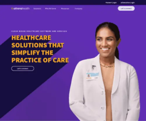 Athenahealth.com(Cloud-Based Healthcare Products & Services) Screenshot