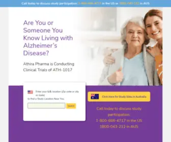 Athiraclinicaltrials.com(Athira Clinical Trials) Screenshot