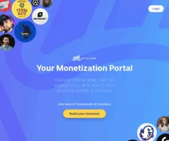 Athlane.com(Where creators land brand deals) Screenshot