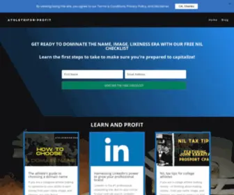 Athletesforprofit.com(Name, image, likeness for college athletes) Screenshot