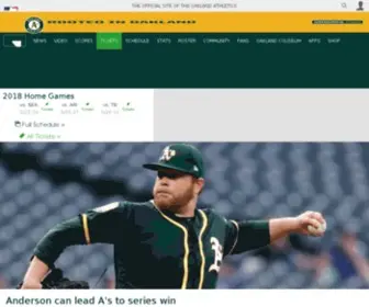 Athletics.com(Official Oakland Athletics Website) Screenshot