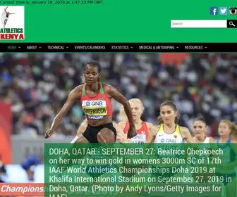 Athleticskenya.or.ke(Athletics Kenya) Screenshot