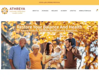 Athreyaayurveda.com(Athreya Ayurvedic Integrative Health Center) Screenshot