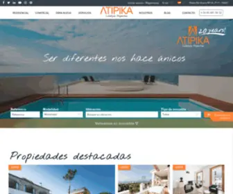 Atipika.com(Atipika Lifestyle Properties) Screenshot