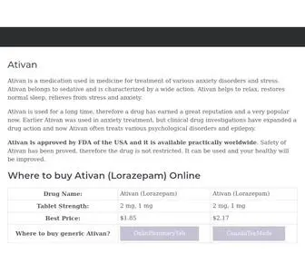 Ativanoral.com(Buy ATIVAN (lorazepam) Online) Screenshot