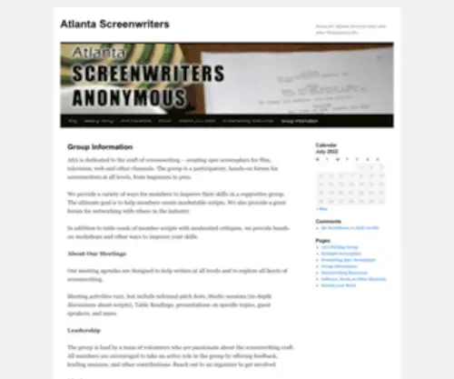 Atlantascreenwriters.net(Atlantascreenwriters) Screenshot