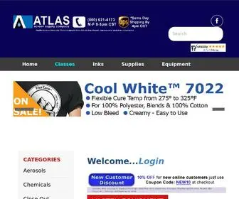 Atlasscreensupply.com(Screen Printing Supplies) Screenshot