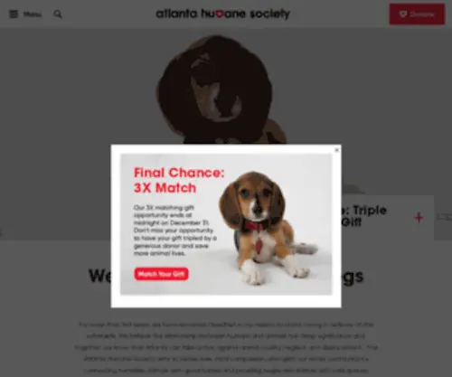 Atlhumane.org(Dog & Cat Adoption) Screenshot