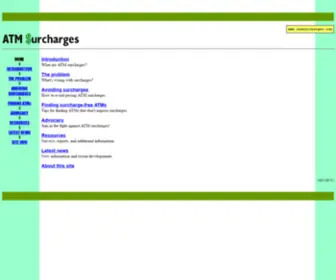 Atmsurcharges.com(Automated teller machine surcharges) Screenshot