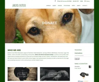 ATNHS.org(Above The Notch Humane Society) Screenshot