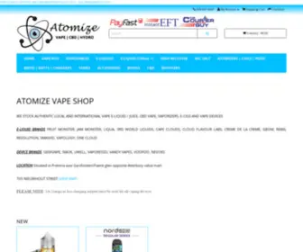 Atomize.co.za(Vape shop South Africa) Screenshot