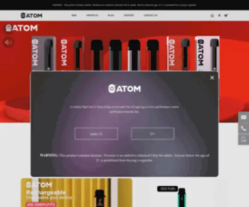 Atomvapes.com(E-Cigarettes, Coils, Tanks, Vaping) Screenshot