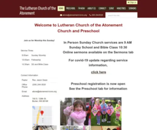 Atonement-LCMS.org(The Lutheran Church of the Atonement) Screenshot