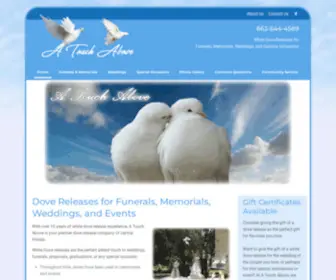 Atouchabovedoves.com(Florida White Dove Releases) Screenshot