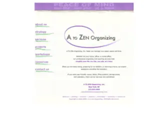 Atozenorganizing.com(A to Zen Organizing) Screenshot