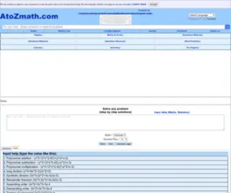 Atozmath.com(Homework help (with all solution steps)) Screenshot