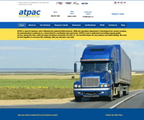 Atpacinternational.com(ATPAC Transportation) Screenshot