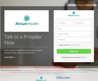 Atriumhealthvirtualvisit.org(Online Care) Screenshot