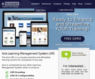 Atrixware.com(Learning Management System) Screenshot