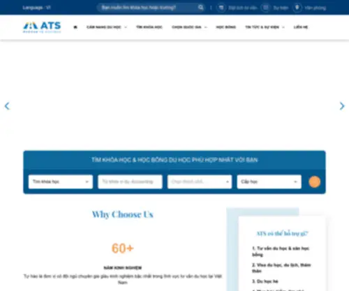 ATS.org.vn(Công ty tư vấn Du học ATS với hơn 60 năm kinh nghiệm) Screenshot
