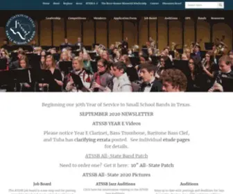 ATSSB.org(Beginning our 30th year of service to small school bands in Texas) Screenshot