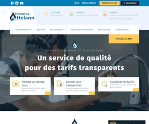 Attelann.fr(Artisan Plombier et Électricien) Screenshot