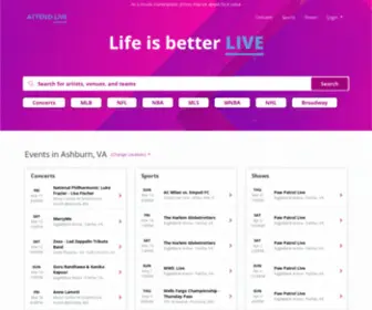 Attendlive.com(Buy Event Tickets) Screenshot