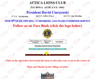 Atticalions.org(Lions Club of Attica New York) Screenshot